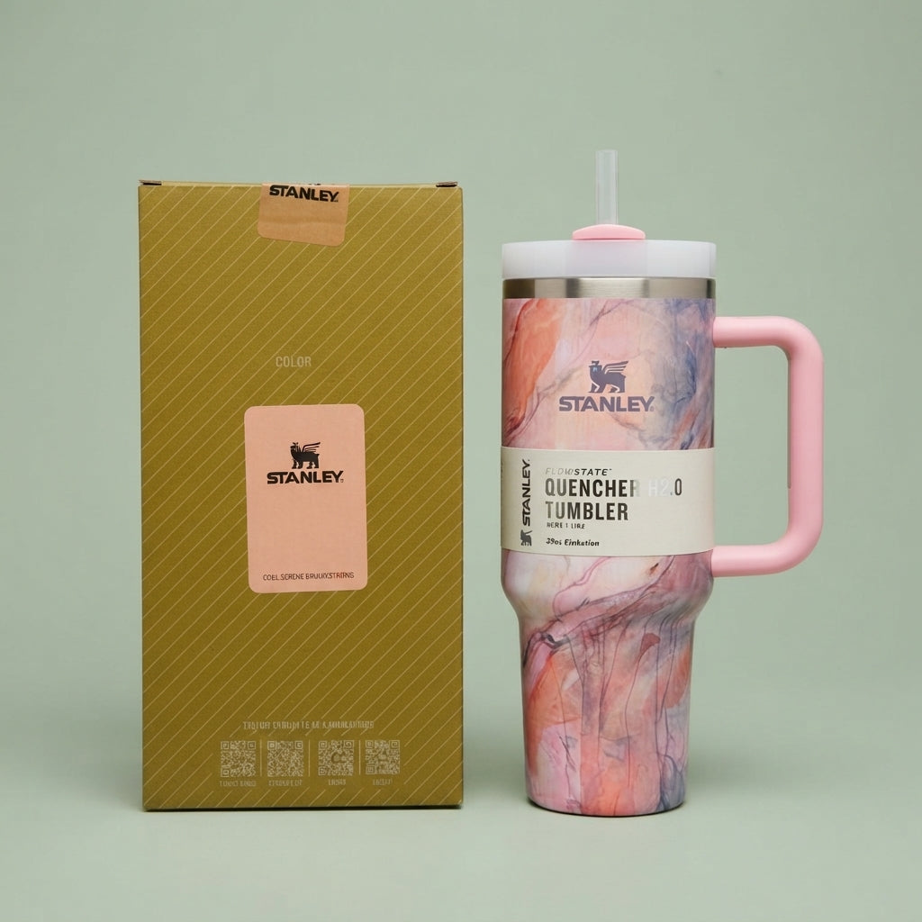 Stanley Style Quencher H2.0 FlowState Tumbler - Drinkware Accessory Designed For Liquid Hydration And Daily Travel Routine - Cosmic Marble (1200ML)